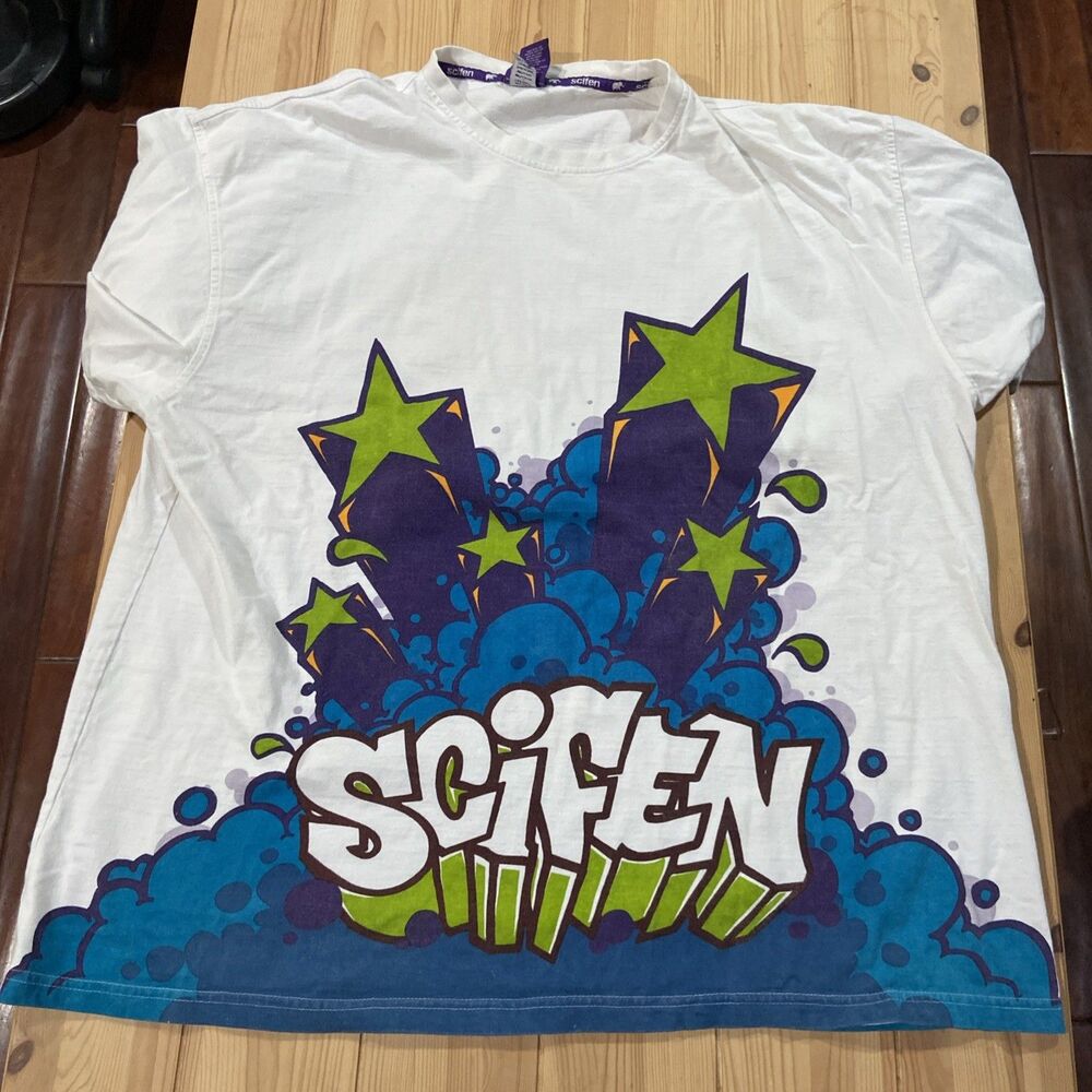 Scifen AOP Tshirt Men Size 3XL Explosion Logo All Over Print Faded (689)